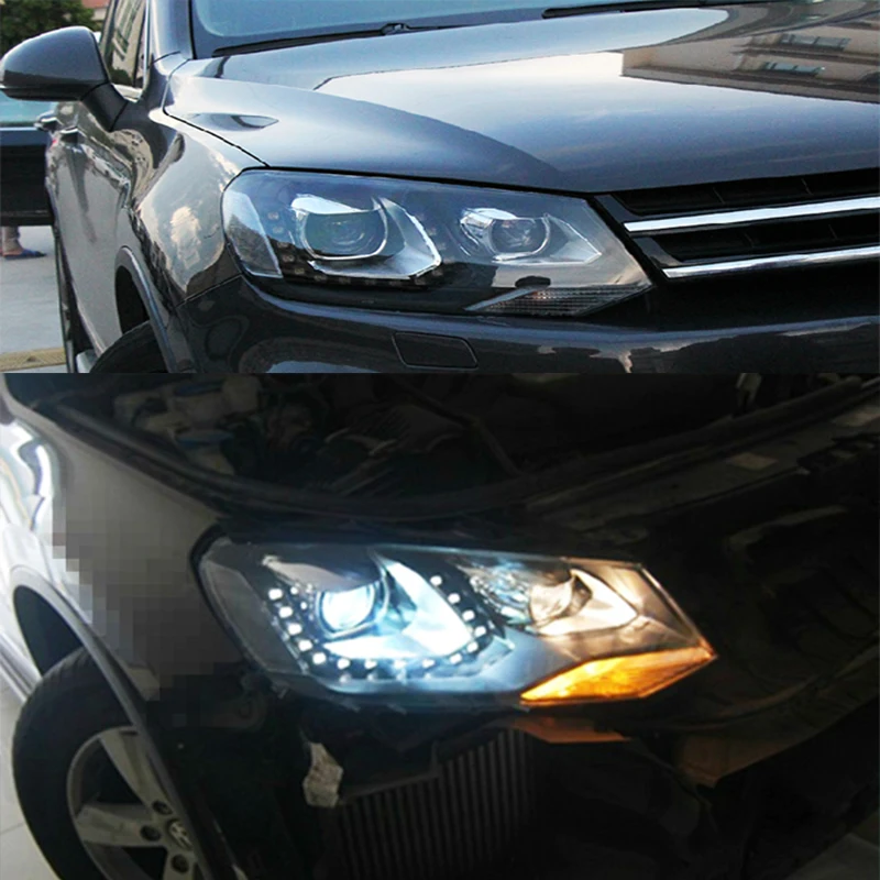 Для Фольксваген Touareg светодиодный фар линзы проектора Bi Xenon 2011 2012 2013 2014 2015 с