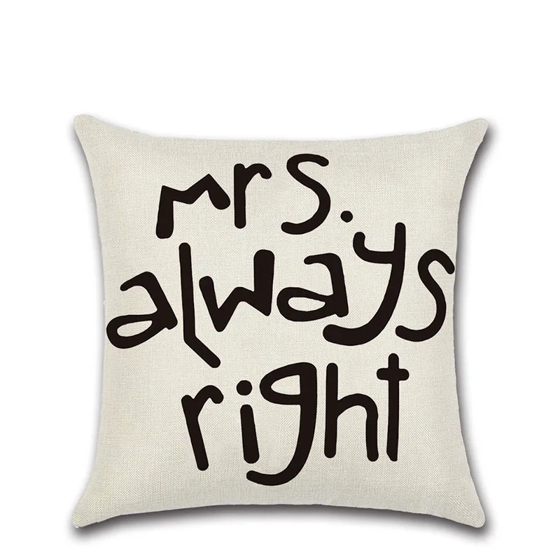 Милый чехол для подушки Mr & Mrs белая Подарочная подушка влюбленных пар наволочки
