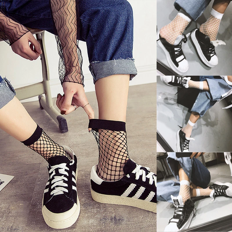 Женские прозрачные повседневные сетчатые женские кружевные короткие носки 2019