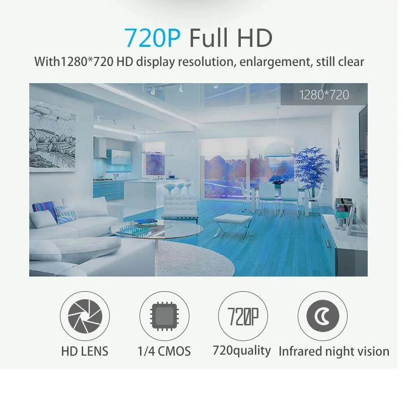Домашняя безопасность V380 2 1 мм объектив 720P беспроводной мини WIFI ночного видения