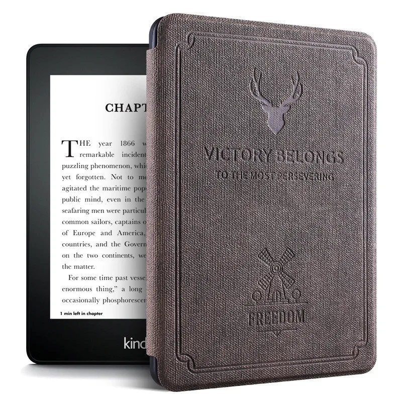 Коричневый Чехол для Kindle Paperwhite " мягкий силиконовый винтажный Чехол для электронных книг для Amazon Kindle Paperwhite 4 10-го поколения+ пленка+ ручка - Цвет: Коричневый