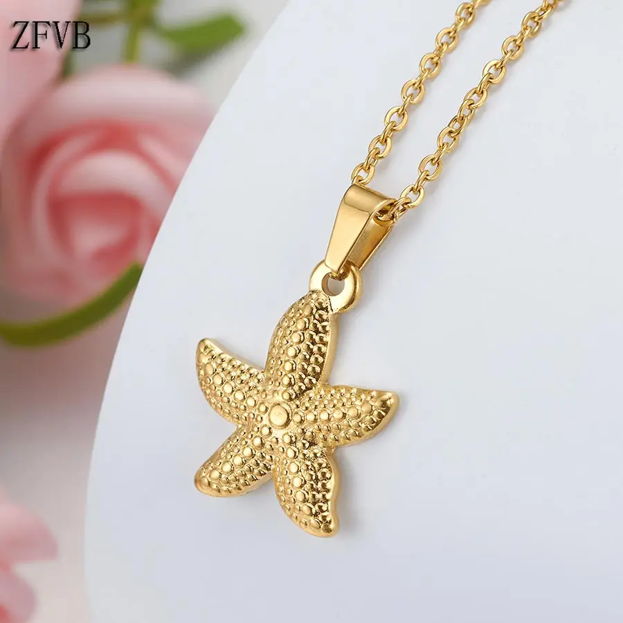 ZFVB Трендовое ожерелье морская звезда женские ювелирные изделия 2019 нержавеющая