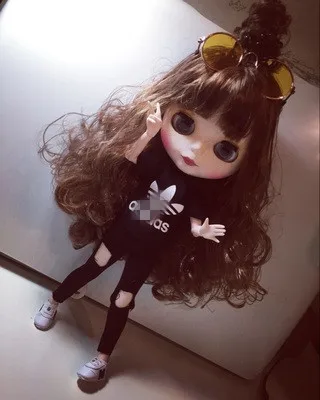 1/6 blyth Кукла Одежда Аксессуары blyth 30 см Кукла Одежда Аксессуары модная футболка+ джинсы для куклы Барби