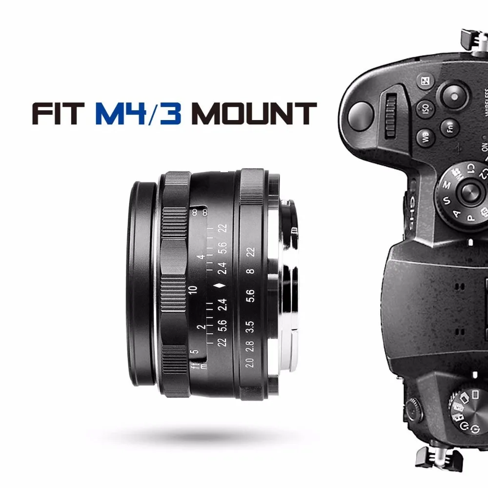 Meike 50 мм F2.0 Большая диафрагма ручной фокус объектив для Olympus M4/3 EM10 Mark ii/EM5/EM1/EP5/EPL3