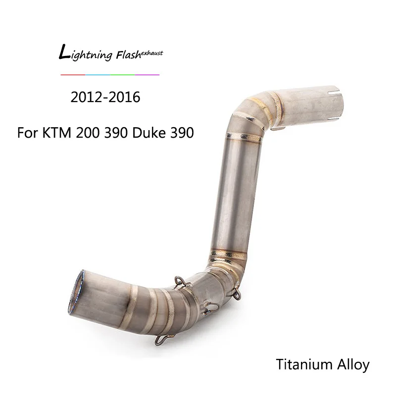 Titanium Alloy Для 2012- KTM 200 390 Duke выхлопная труба 51 мм средняя труба слипоны для KTM 125 250 390 титановый сплав из нержавеющей стали - Цвет: Titanium Alloy