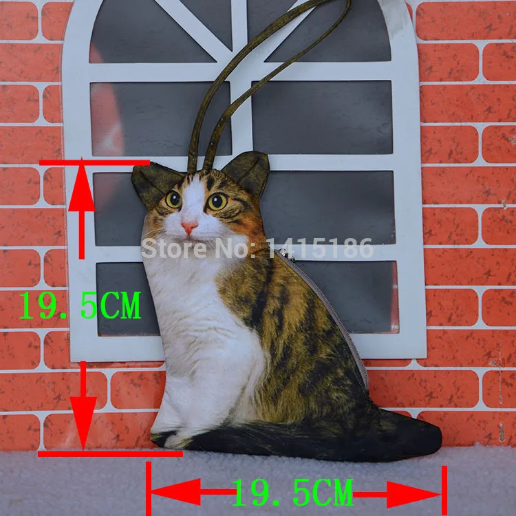 Большая модная милая маленькая сумка на молнии с 3D принтом кошек и животных новые