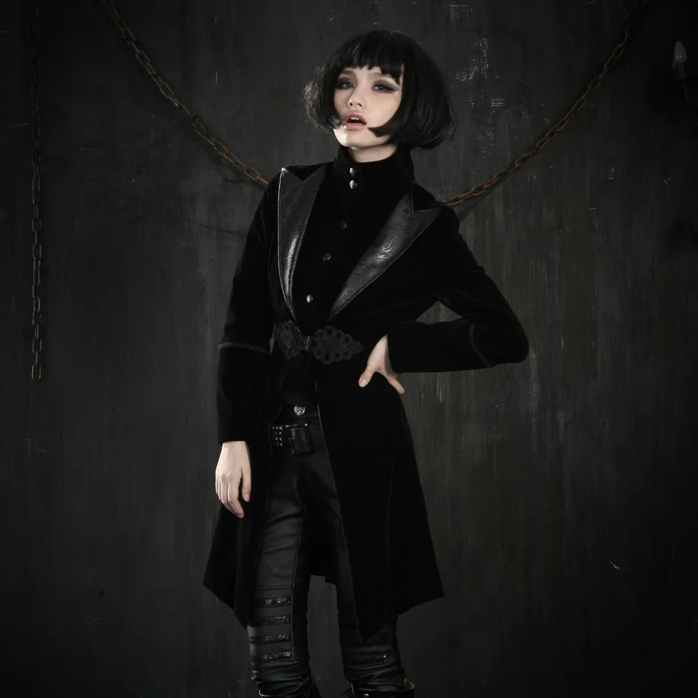 Куртка в стиле панк рок черная красная военная куртка Блейзер Kei Streampunk унисекс