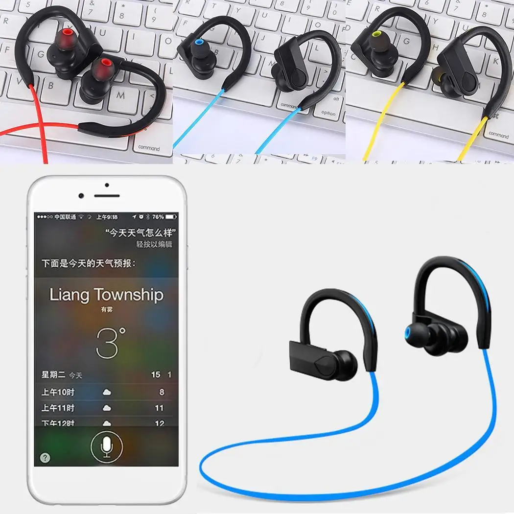 Гарнитура наушники Bluetooth Hands Running driving Sports Sweatproof 4 1 Sport беспроводной во время