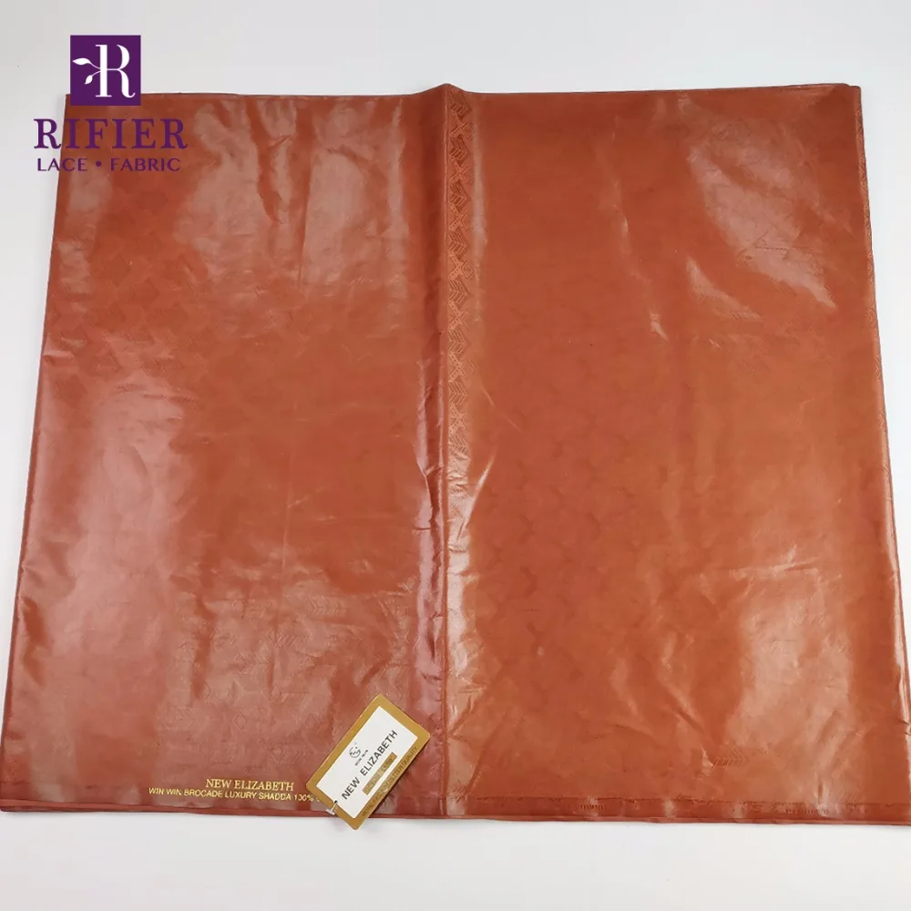 

African Guinea Baizn Riche Fabric 10 Yards 2019 New High Quality Scented Jacquard Basin Material For Women And Men Coffee Color