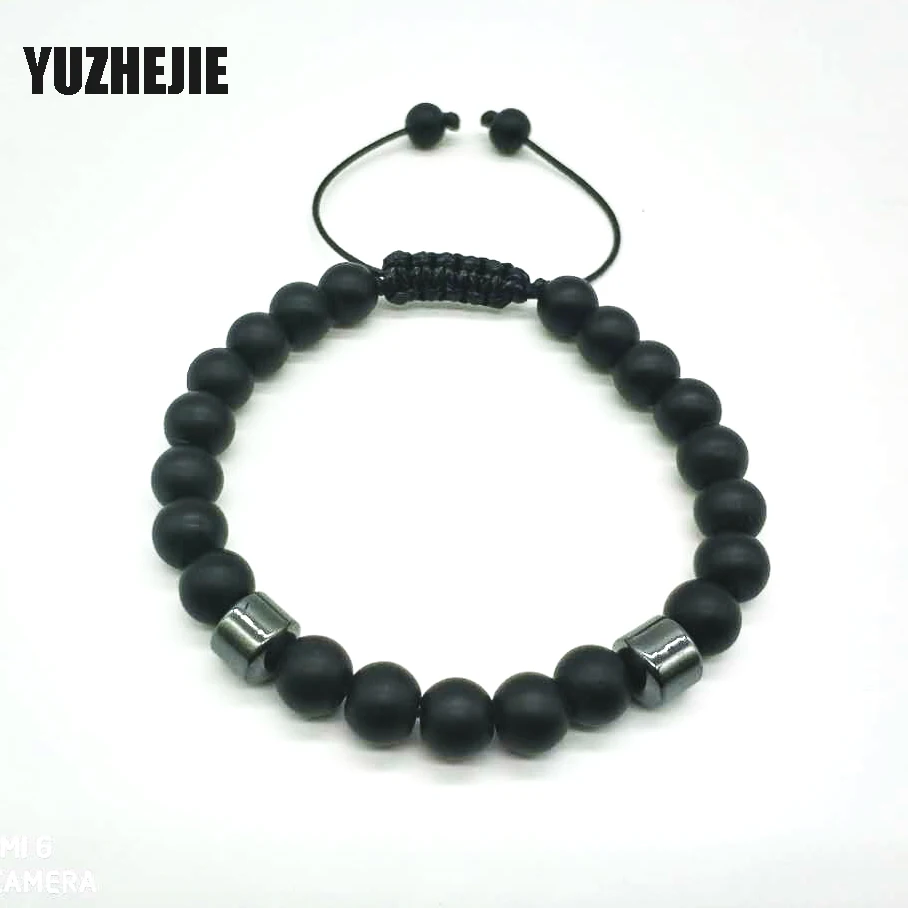 YUZHEJIE 2018 новый модный каменный браслет с бусинами мужские ювелирные изделия 8 мм