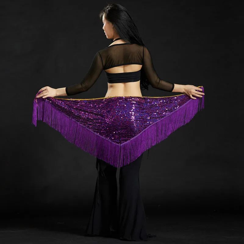 Набедренный платок с блестками и треугольным низом для танца живота|hip scarf|belly dance