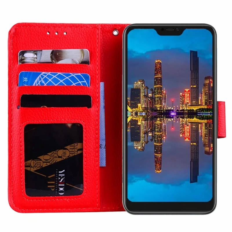 Для Xiaomi 8 mi8 8SE 6X Redmi 6 Pro 5 Plus 4X 4A Note 4 Leechee кожаный чехол Бумажник личи Личи флип на