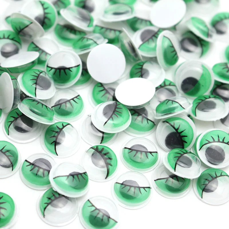 100pcs/lot 6 7 8mm Toy Garment Round Eyes With Eyelash Dolls Parts Plastic Wiggly Wobbly Googly Eye DIY Scrapbook Crafts LX623 | Дом и сад