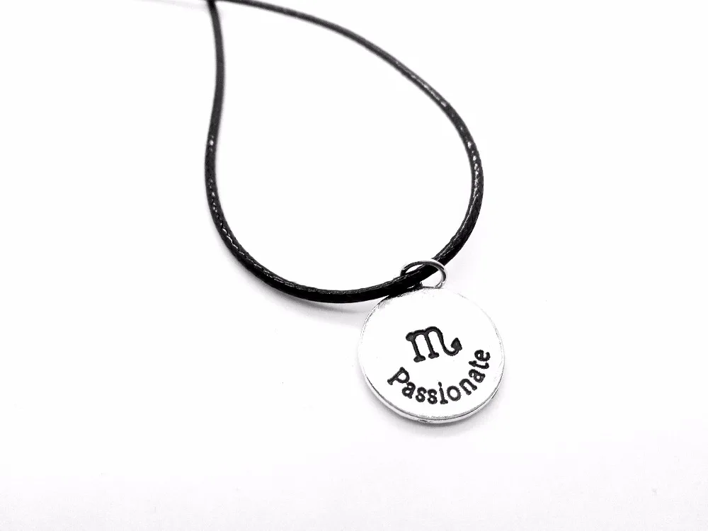 30PCS Zodiac Scorpio Necklace Signs 12 Constellation Rope Horoscope Disc Passionate Scorpion Pendant Leather Necklaces - купить по
