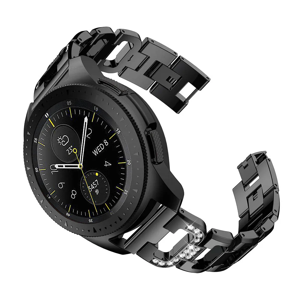 20 мм ремешок для samsung gear s2/gear спортивные часы ремешок для samsung Galaxy Watch 42 мм ремешки для часов блестящие стразы металлические полосы