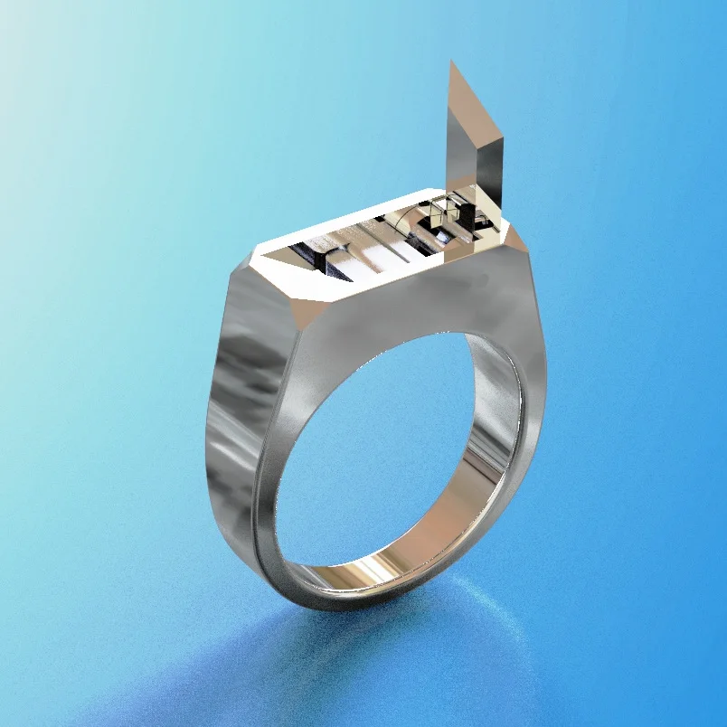 Titanium Silver Роскошное титановое кольцо для самозащиты, литое в одном корпусе, высокопрочный инструмент для самозащиты, подарок для мальчика/девочки, друга, чтобы сохранить их в безопасности - Цвет основного камня: Titanium Silver