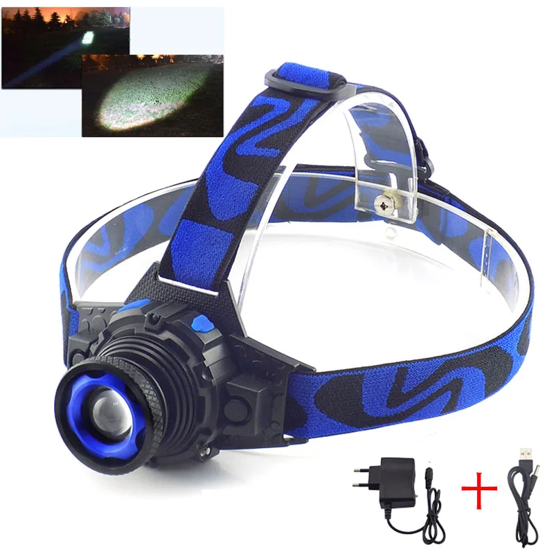 

powerful Led Headlamp flashlight Rechargeable Battery frontal Light Q5 zoomable Head Lamp Torch Headlight For Fishing Camping