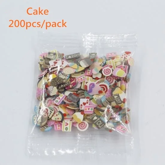 Cake Fxinba 200 шт./пакет мини фимо фрукты Ломтики для поставки слаймов/рисунки на ногтях наконечник из полимерной глины декоративная обсыпка ломтик Шлама Игрушки Лизун "сделай сам" - Цвет: Cake
