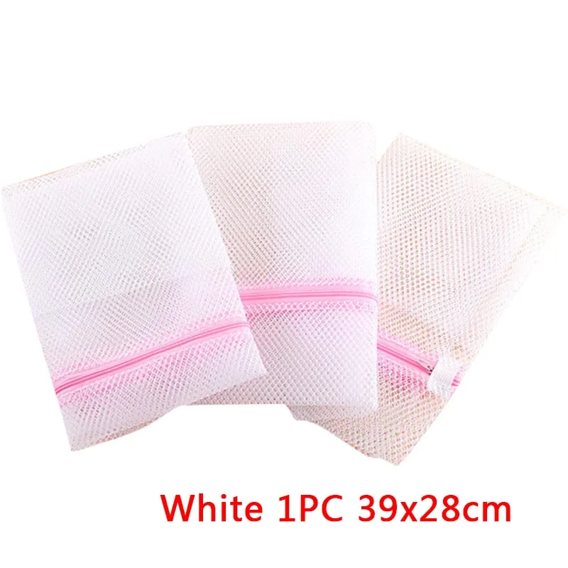 White 1PC 39x28cm Стиральная машина для белья мешок для белья бюстгальтер носки нижнее белье одежда стиральная машина защита сетчатый мешок для стирки мешок корзина для белья - Цвет: White 1PC 39x28cm