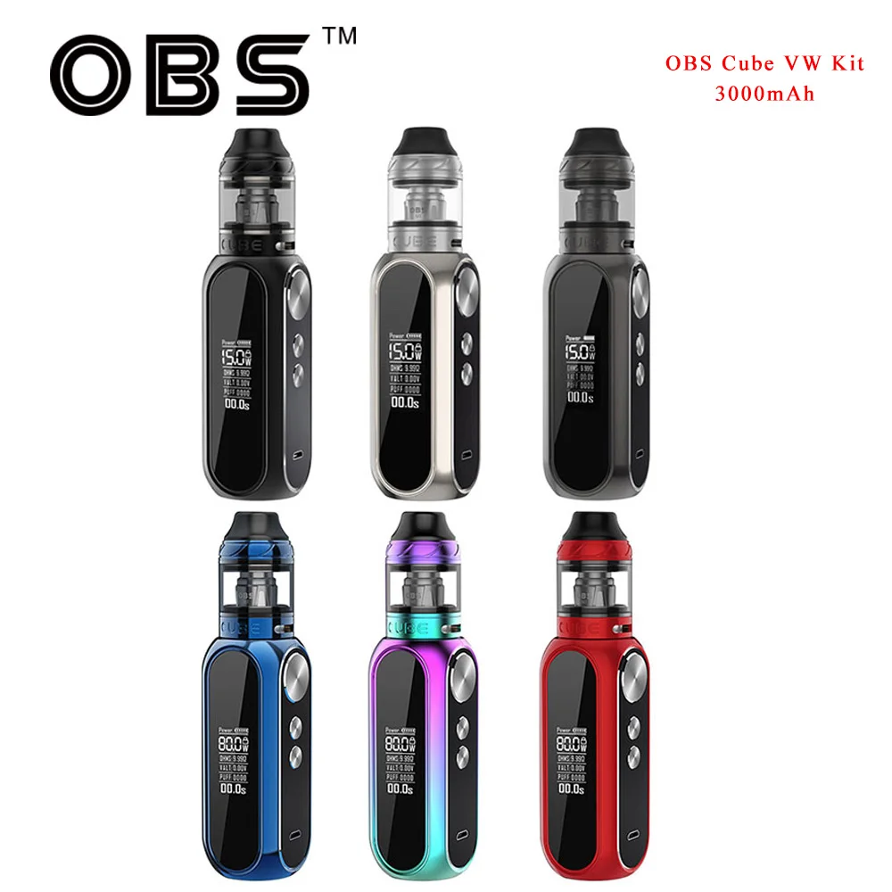 Оригинальный obs куб VW Starter Kit 3000 мАч 80 Вт электронная сигарета с Подом бак от одного