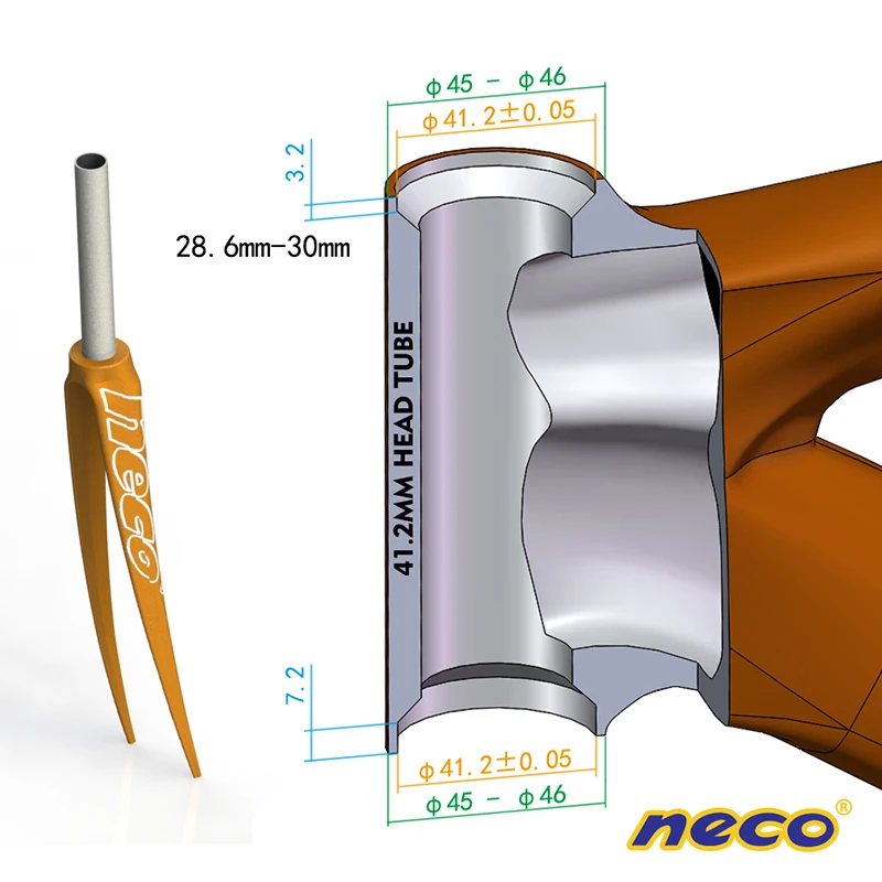 Велосипедная гарнитура Neco 41 8 мм IS41 IS42 IS41.8 с подшипником встроенная прямой