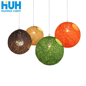 Винтажная плетеная Подвесная лампа E27, классическое комнатное освещение в скандинавском стиле в стиле лофт для гостиной, гостиной, индастриал, светильник