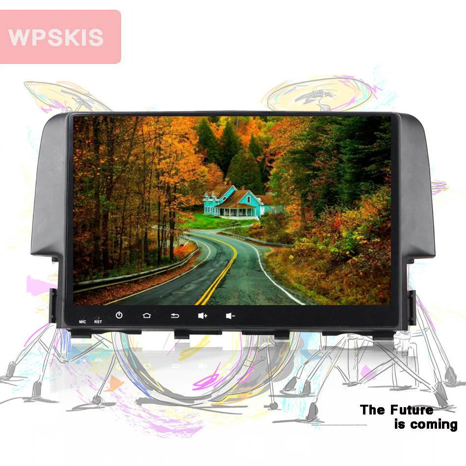 9 &quotHD IPS экран в тире Авто Стерео Радио Видео магнитофон ПК для Honda Civic 2016 2018 GPS NAV RDS