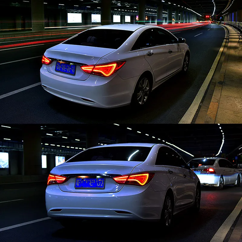Светодиодный задний фонарь для hyundai Sonata 2011 2012 2013 Красный дымчатый черный светодиодный задний светильник поворотный сигнал и тормозной светильник
