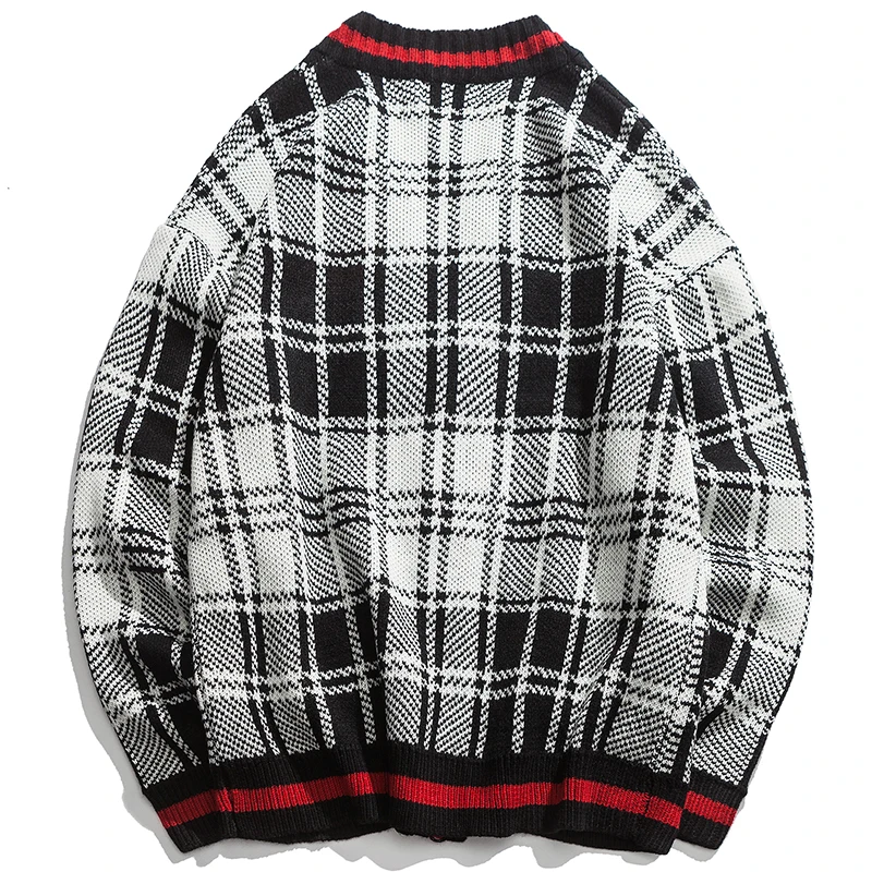 Aelfric Eden Плед вязаные свитера Кардиган Ретро Sweatercoat Для мужчин Harajuku уличная