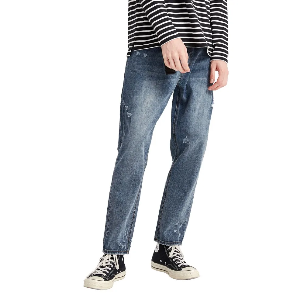 Lilbetter модные однотонные штаны-карандаш с отверстиями Промытые джинсы | Мужская