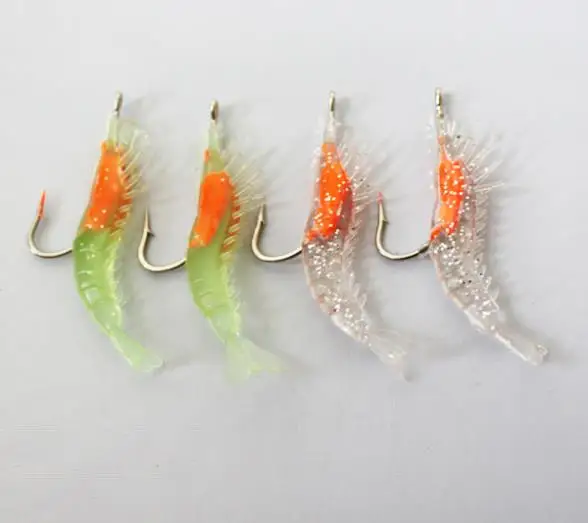 4 шт. мягкие рыболовные крючки креветки 3 г 6 см|soft shrimp|soft lurefishing tackle |
