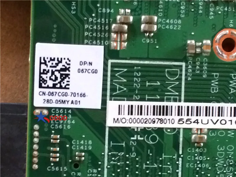 Оригинал для Dell 14Z 5423 материнская плата i5-3317U 067CG0 67CG0 ully протестирована |