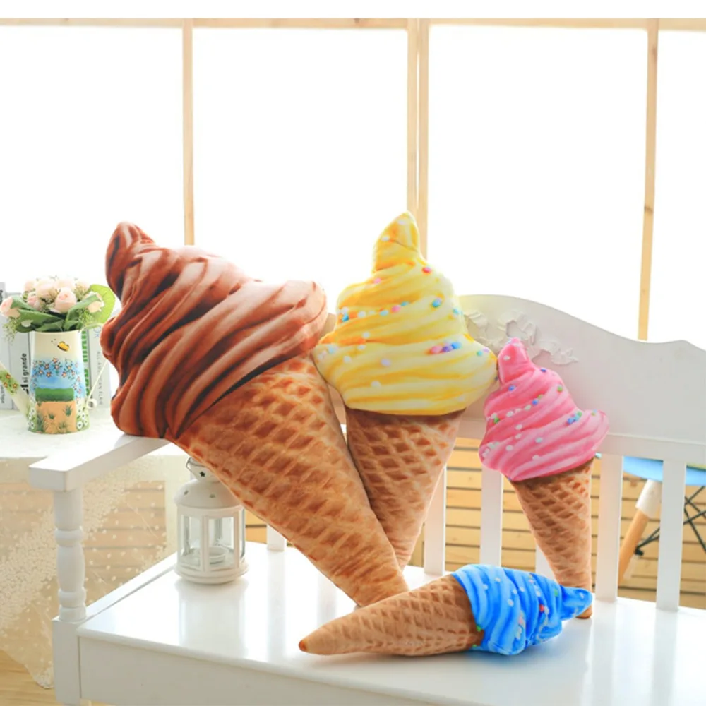 30 см новый дизайн 3D сладкое мороженое Подушка Автомобильная поясничная Мягкие