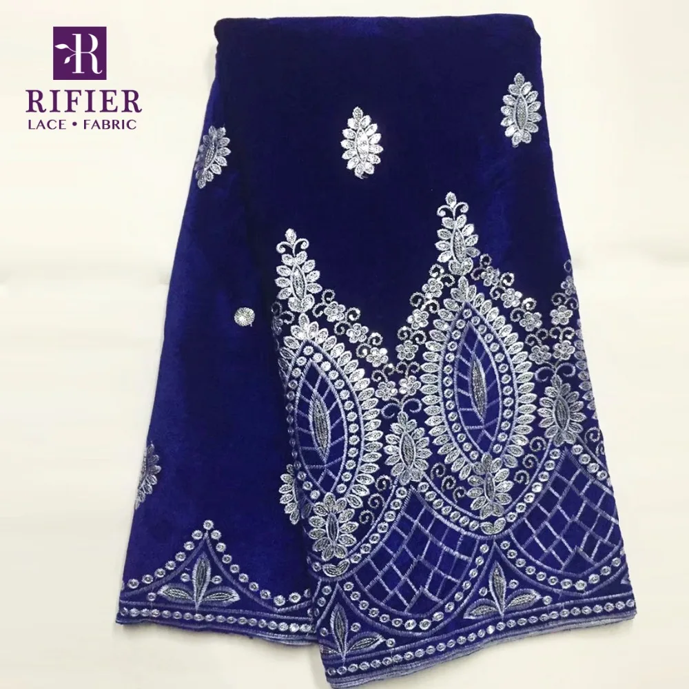 

2019 Hot Sale French Noble Embroidery Velvet Lace Silver Sequins Nigerian Sequence Lace Material For Wedding Party Dress Fabric