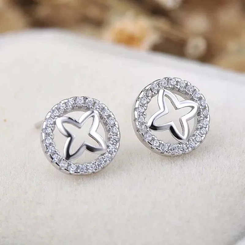 Серьги пусеты lucky wheel корейские серьги из серебра 925 пробы для женщин и девушек