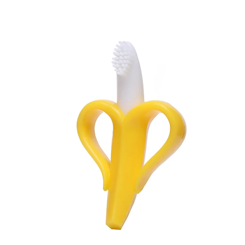 banana toothbrush Силиконовая подвеска, 1 шт., детская игрушка для прорезывания зубов, модное ювелирное изделие, енот, шарм, Gameboy, прорезыватель, пищевая игрушка, жевательные бусины, BPA бесплатно - Окраска металла: banana toothbrush