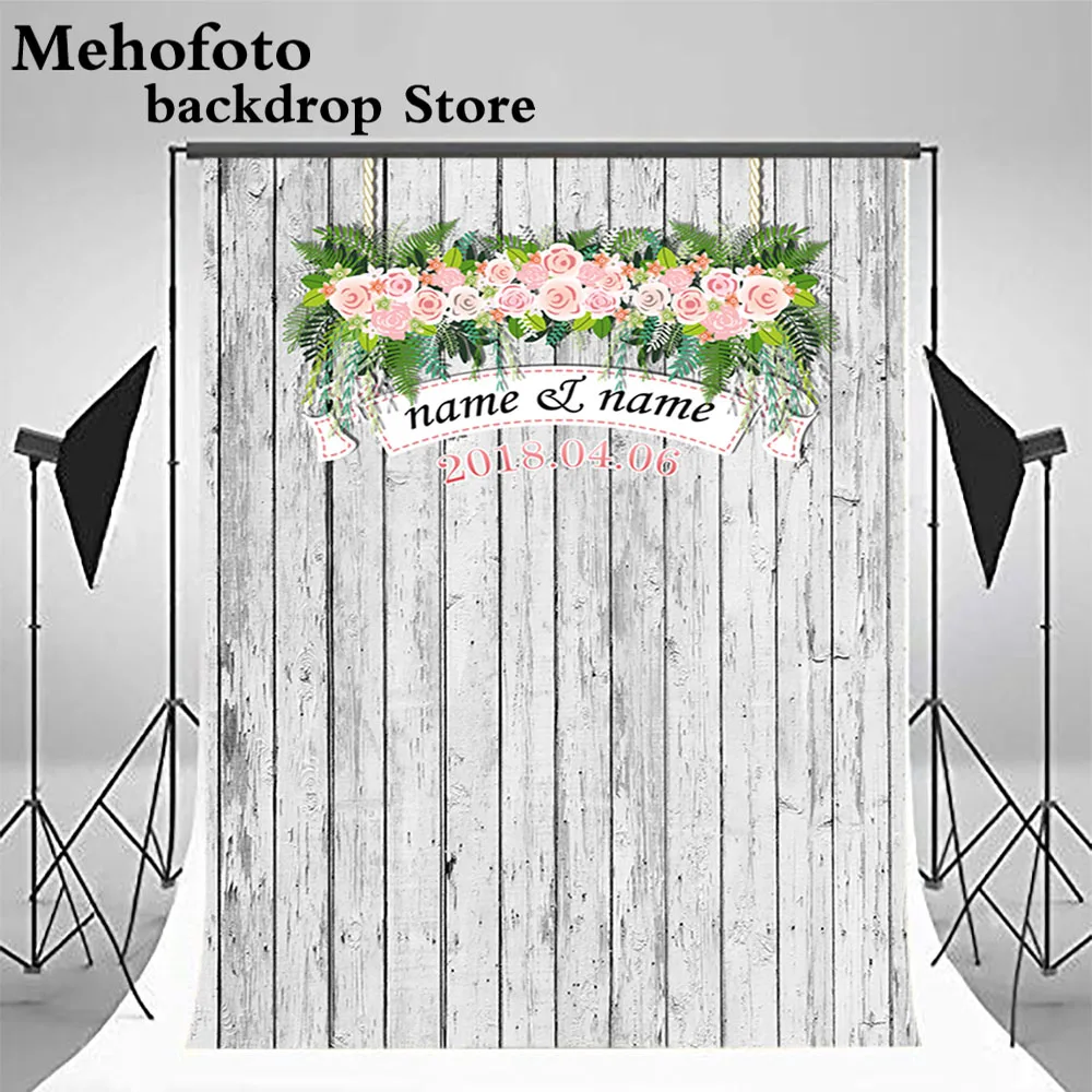 Фоны для свадебной фотосъемки Mehofoto деревянная Цветочная Стена Фото фоны кабины