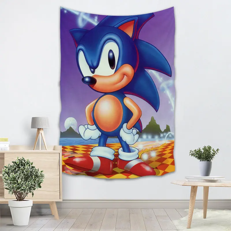 Sonic The Hedgehog гобелен настенный Декор для домашней вечеринки на день рождения украшения тканевые гобелены палатка туристический спальный коврик - Цвет: 8