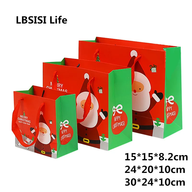 LBSISI Life Рождественская подарочная коробка бумажная Санта-Клаус Конфета в виде снеговика печенье Рождественское украшение ручная сумка Упаковка коробки один комплект