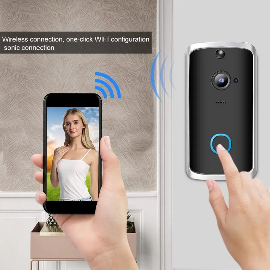 720P HD смарт беспроводной wifi видео дверной звонок домашняя Камера Безопасности ИК Ночное Видение видео и голосовой вызов Обнаружение движения запись