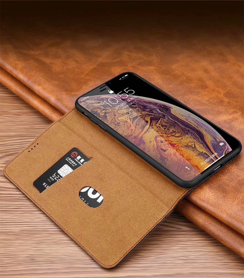 Роскошный чехол из натуральной кожи для iphone XS Max для iphone X XS XR чехол из натуральной кожи для Apple 7 Plus 8 Plus полная защита флип