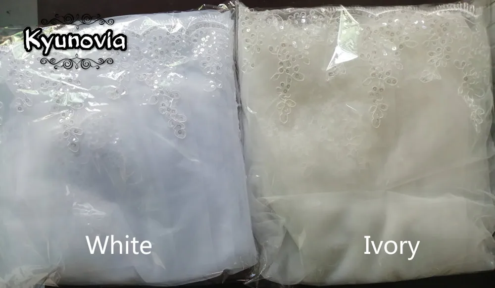 Kyunovia Фата невесты с гребнями до локтя фата короткая свадебная фата с кружевной аппликацией блесток вуаль свадебные аксессуары D52