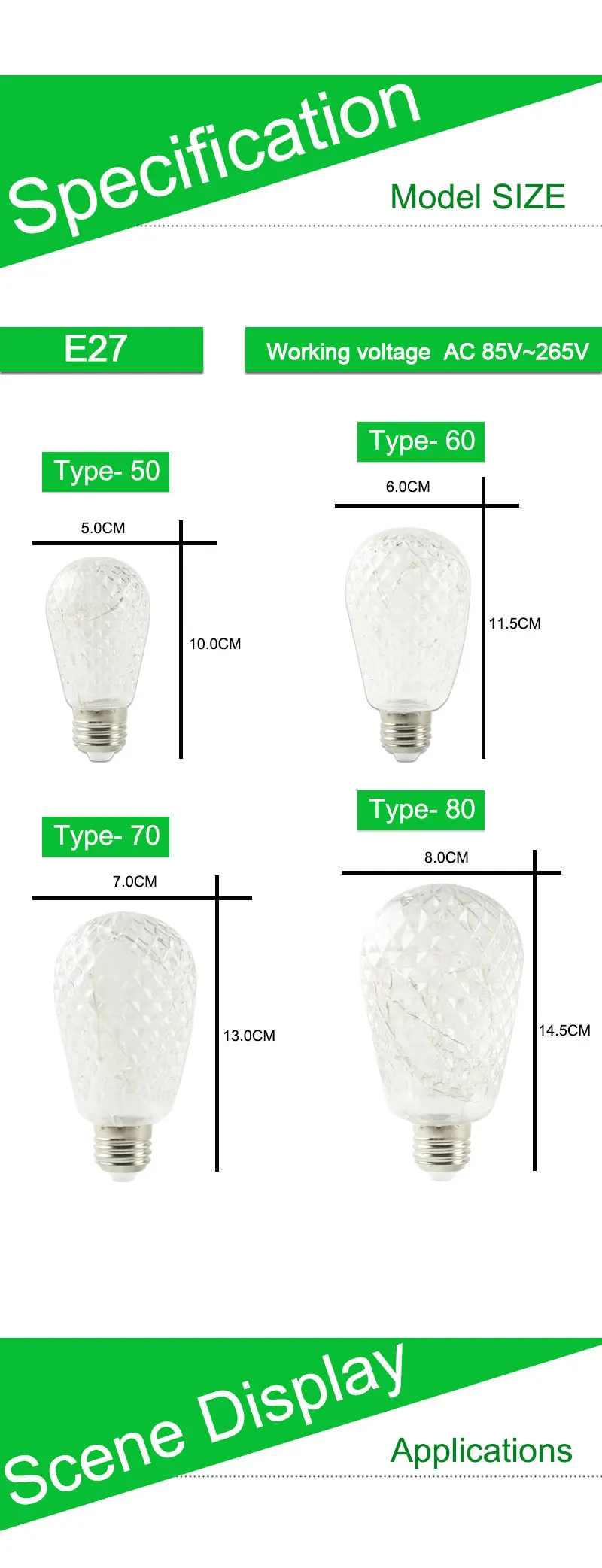 Светодиодный светильник Edison ST64 AC85-265 E27, светодиодный светильник из меди, цветной светодиодный светильник RGB, рождественские украшения для украшения дома