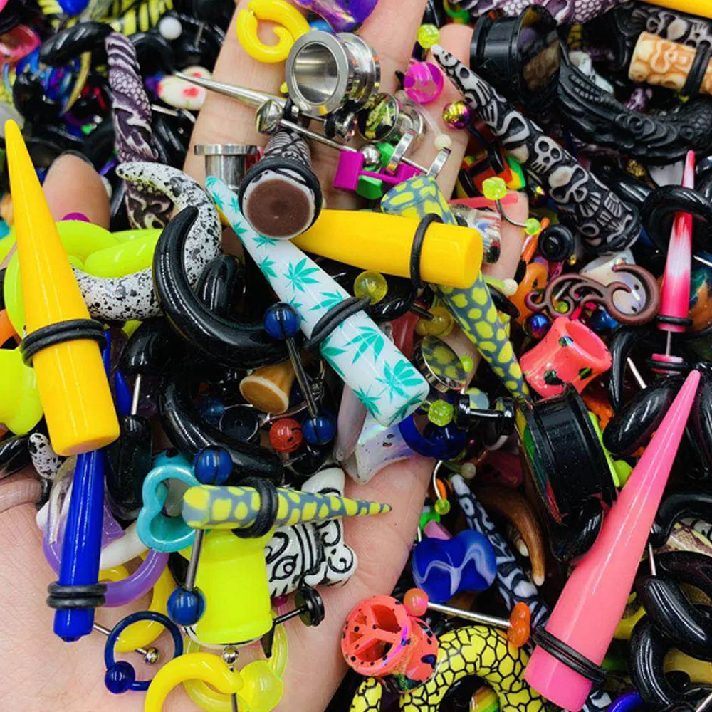 1 шт. Randonmly ювелирные изделия для тела из нержавеющей стали акрил 316L камень