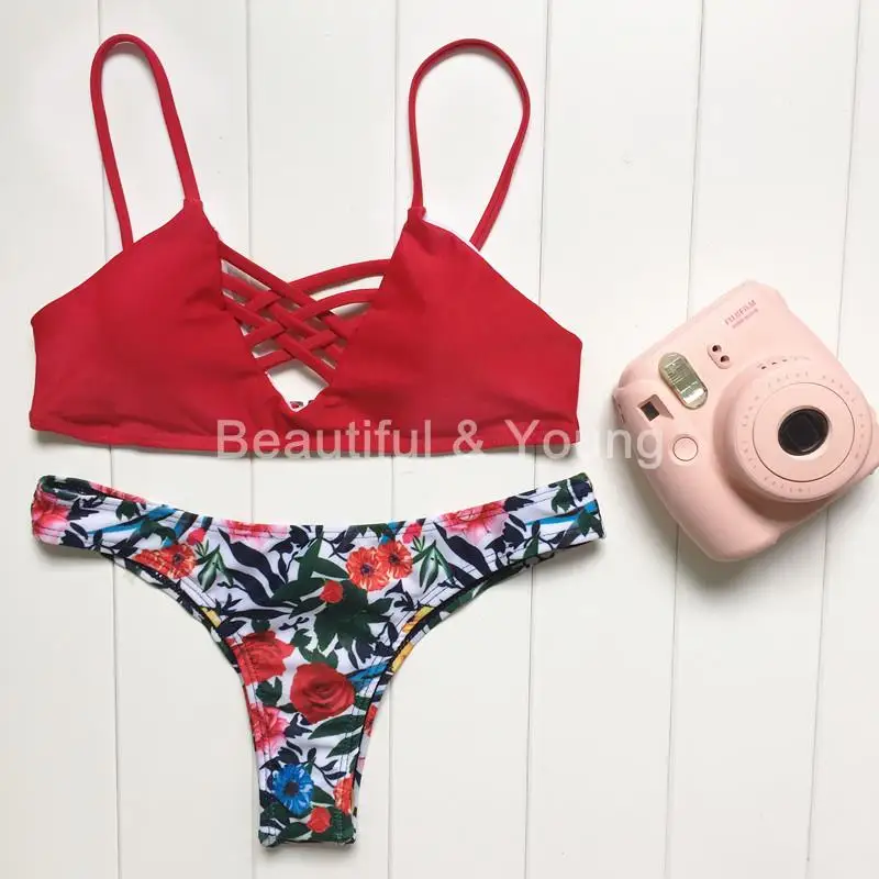 Бесплатная доставка 2016 Летний новый бикини sexy beach купальники дамы росту