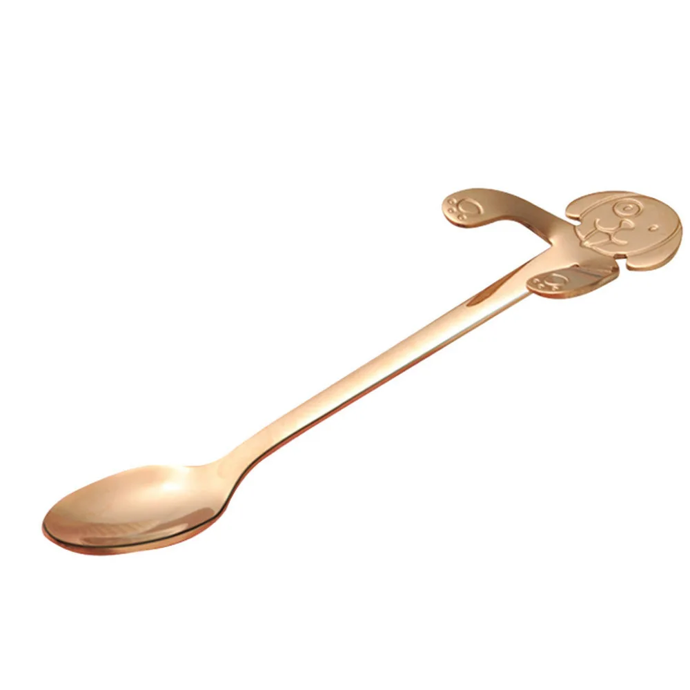 Spoon 2019 new hot healthy rose gold cartoon puppy style long handle stainless steel coffee spoon #4M08 | Дом и сад