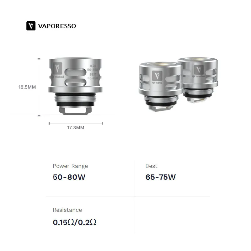 Vaporesso сменная атомайзер катушка для вейпинга 3 шт./упак. QF полоски мешанный 0.2ohm