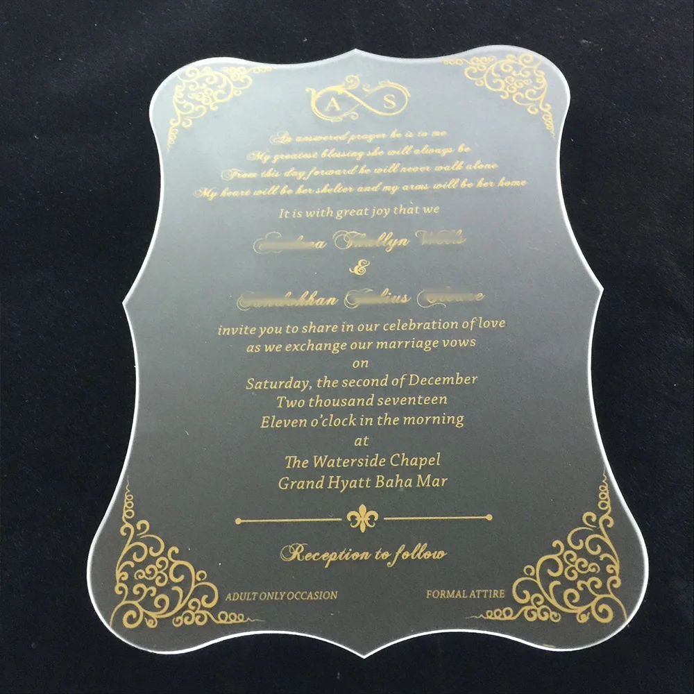 Индивидуальные Акриловые Пригласительные открытки на свадьбу 50 шт. в партии