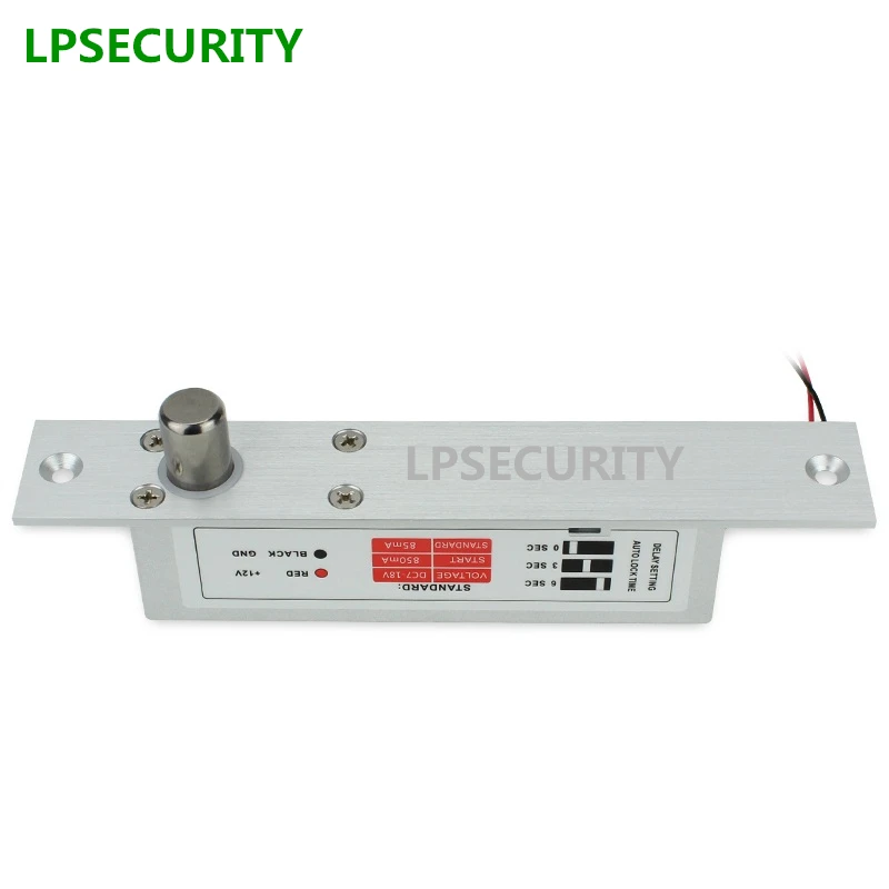 LPSECURITY низкая температура электрический стеклянный деревянный замок для двери, безопасный замок с задержкой времени 12 В контроль доступа к двери