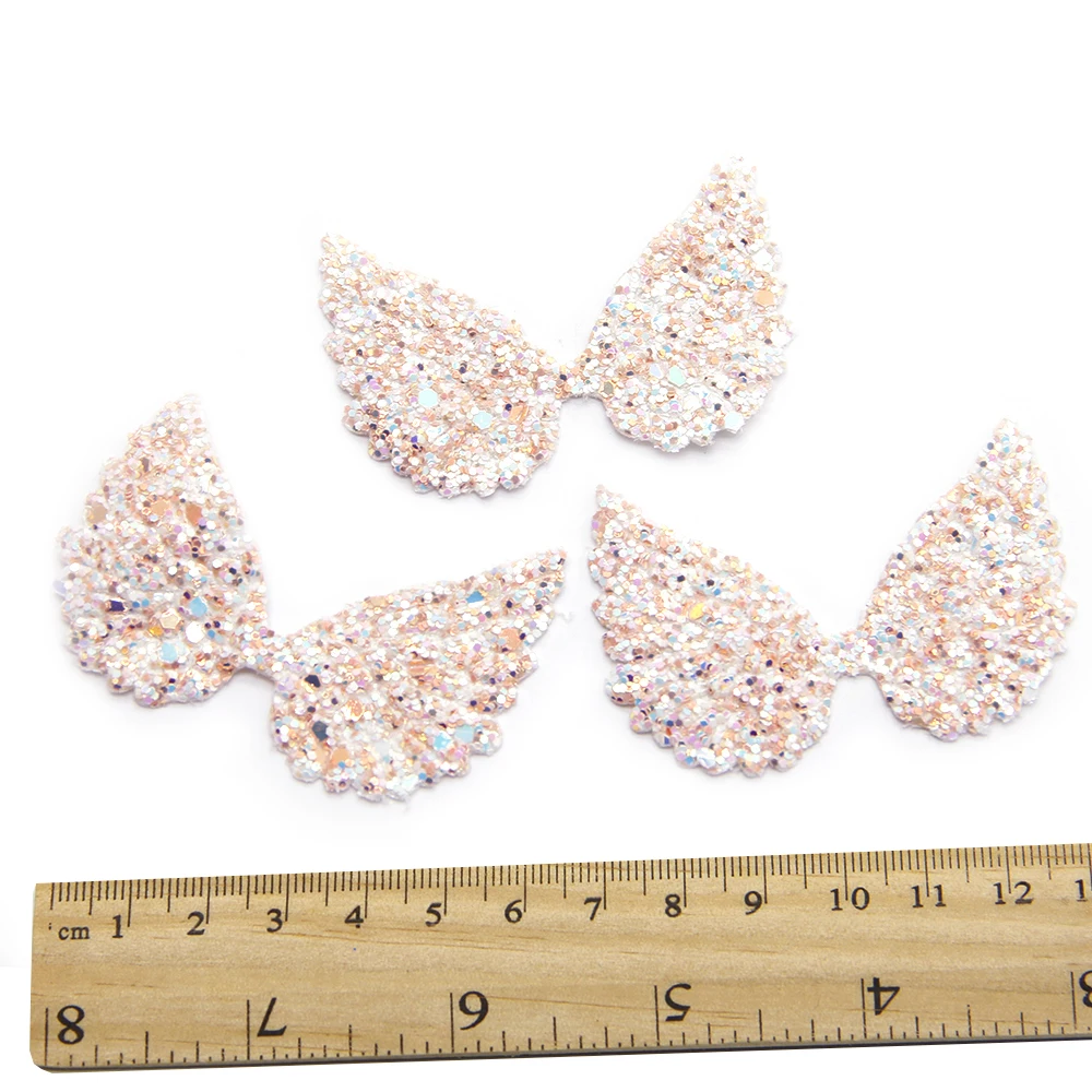David accessories блестками в горошек крылья аксессуары для волос 10 шт., DIY Свадебная вечеринка отделочные материалы подарок wrap10Yc5215 - Цвет: 45x66mm